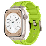سوار ساعة سيليكون سائل بنقشة حبيبات الحجر، لسلسلة Apple Watch 2 مقاس 42مم، لـ Apple Watch مقاس 42مم