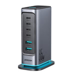 شاحن متعدد المنافذ JOYROOM JR-TCM02 6 في 1 بقوة 65 واط GaN مع 4 منافذ USB-C و2 USB-A، قابس أوروبي، قابس بريطاني