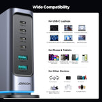 شاحن متعدد المنافذ JOYROOM JR-TCM02 6 في 1 بقوة 65 واط GaN مع 4 منافذ USB-C و2 USB-A، قابس أوروبي، قابس بريطاني