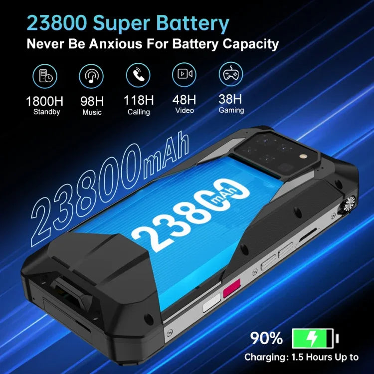 Unihertz Tank 3 Pro 5G / 8849، جهاز عرض، كاميرا 200 ميجابكسل، رؤية ليلية، بطارية 23800mAh، شاشة 6.79 بوصة أندرويد 13 معالج Dimensity 8200 ثماني النواة، الشبكة: 5G، 16GB+512GB