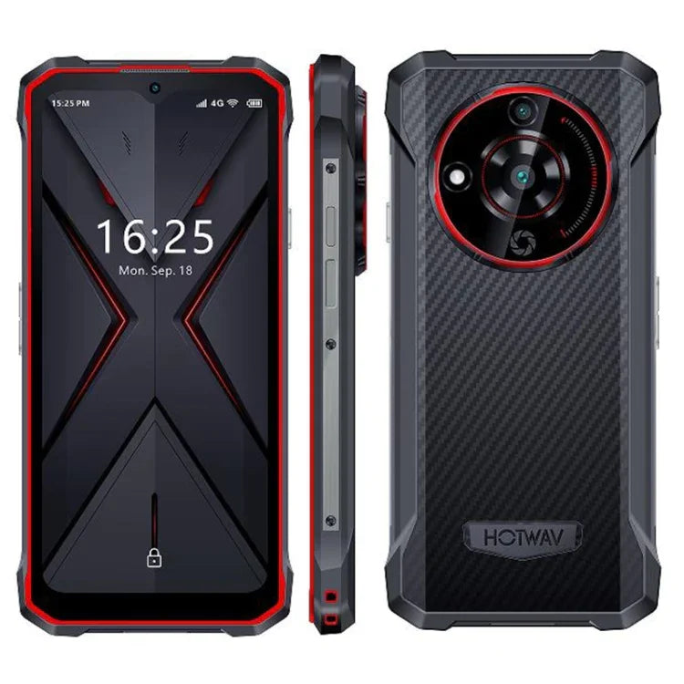 HOTWAV T7 هاتف متين، بطارية 6280mAh، شاشة 6.52 بوصة أندرويد 13 معالج MT8788 ثماني النواة، الشبكة: 4G، OTG، 4GB+128GB