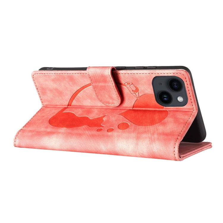 غطاء هاتف من الجلد بنقشة قلم وقلب وقطة بارزة، لهواتف iPhone 14 Plus، iPhone 14، iPhone 14 Pro، iPhone 14 Pro Max، iPhone 7 / 8 / SE 2022، iPhone 13 Pro Max، iPhone 13 Pro، iPhone 13