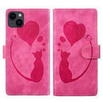 غطاء هاتف من الجلد بنقشة قلم وقلب وقطة بارزة، لهواتف iPhone 14 Plus، iPhone 14، iPhone 14 Pro، iPhone 14 Pro Max، iPhone 7 / 8 / SE 2022، iPhone 13 Pro Max، iPhone 13 Pro، iPhone 13