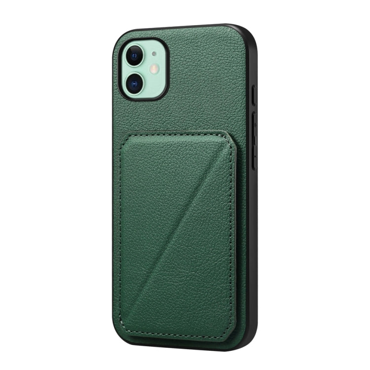 غطاء هاتف بحامل بطاقتين بنقشة جلد عجل D04، لهواتف iPhone 11، iPhone 11 Pro، iPhone X / XS، iPhone XR، iPhone XS Max، iPhone 7 Plus / 8 Plus