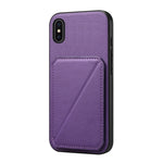 غطاء هاتف بحامل بطاقتين بنقشة جلد عجل D04، لهواتف iPhone 11، iPhone 11 Pro، iPhone X / XS، iPhone XR، iPhone XS Max، iPhone 7 Plus / 8 Plus