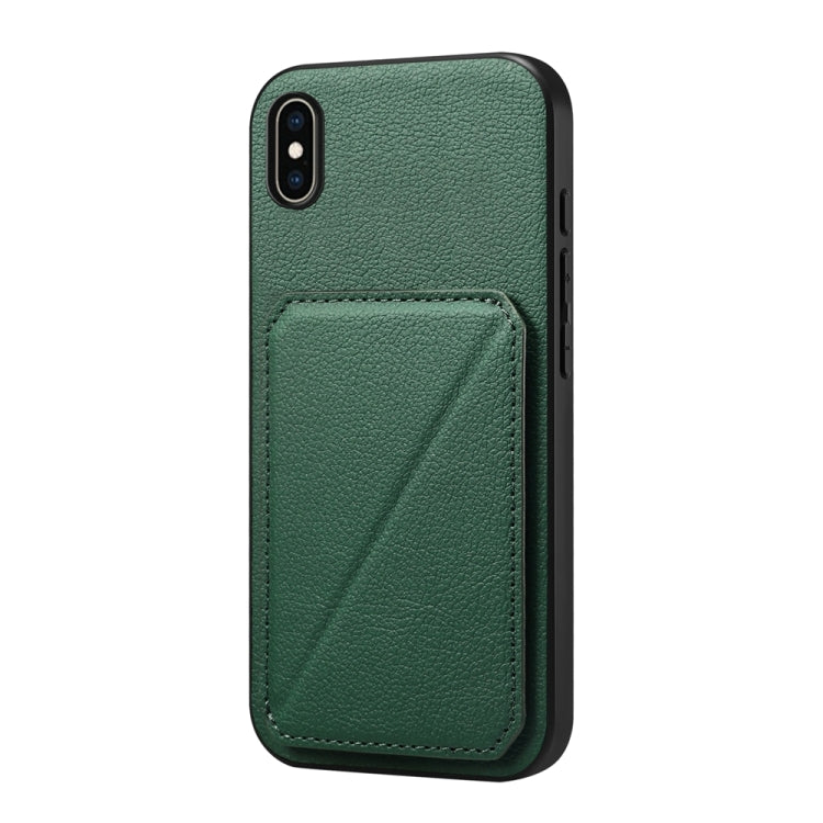 غطاء هاتف بحامل بطاقتين بنقشة جلد عجل D04، لهواتف iPhone 11، iPhone 11 Pro، iPhone X / XS، iPhone XR، iPhone XS Max، iPhone 7 Plus / 8 Plus