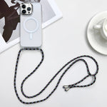 غطاء هاتف مغناطيسي MagSafe من PC + TPU مع حبل معصم، لهواتف iPhone 14 Pro Max، iPhone 13 Pro Max، iPhone 13 Pro، iPhone 13