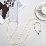 غطاء هاتف مغناطيسي MagSafe من PC + TPU مع حبل معصم، لهواتف iPhone Air، iPhone 16 Pro Max، iPhone 16 Pro، iPhone 16 Plus