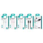 USAMS US-SJ697 كابل شحن سريع ونقل بيانات USB-C / Type-C إلى 8 دبابيس بقوة 30 واط مخطط، 1 متر، 2 متر، 3 متر