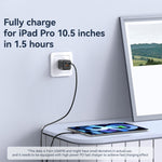 USAMS US-SJ697 كابل شحن سريع ونقل بيانات USB-C / Type-C إلى 8 دبابيس بقوة 30 واط مخطط، 1 متر، 2 متر، 3 متر