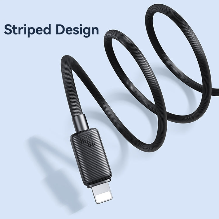 USAMS US-SJ697 كابل شحن سريع ونقل بيانات USB-C / Type-C إلى 8 دبابيس بقوة 30 واط مخطط، 1 متر، 2 متر، 3 متر