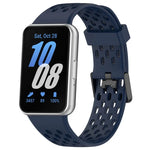 Hole Style Dual Buckle Silicone Watch Band, For Samsung Galaxy Fit 3