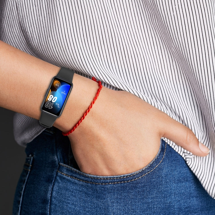 Solid Color Colorful Buckle Silicone Watch Band, For Huawei Band 10 / 9 / 8