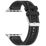 سوار ساعة سيليكون مضفر من النايلون الهجين مع مشبك عادي، لـ Apple Watch مقاس 42مم، لـ Apple Watch مقاس 38مم