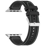 سوار ساعة سيليكون مضفر من النايلون الهجين مع مشبك عادي، لـ Apple Watch مقاس 42مم، لـ Apple Watch مقاس 38مم