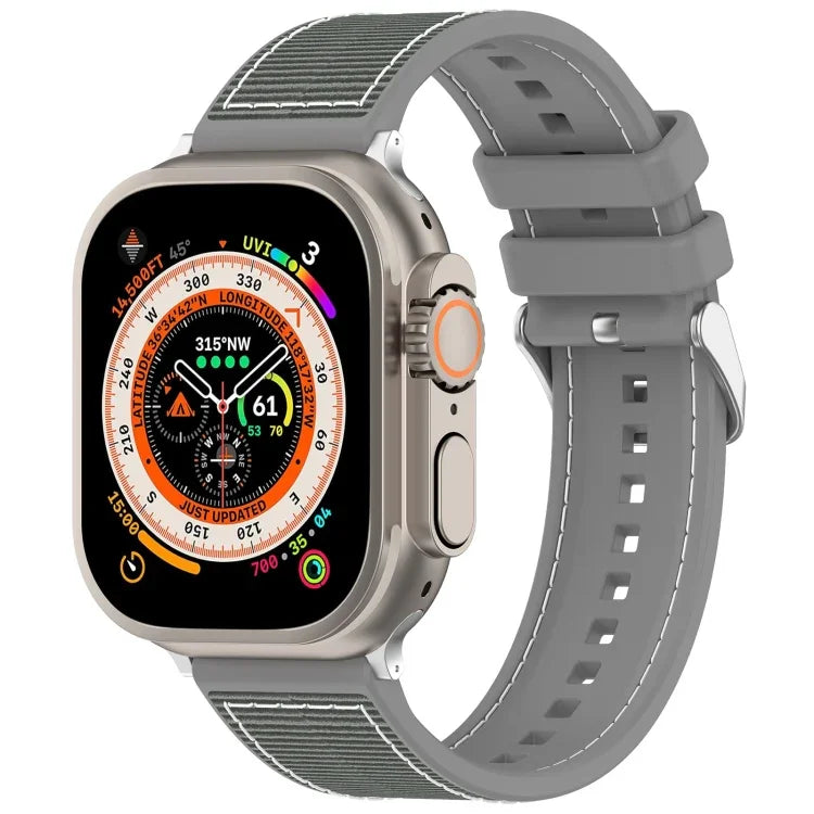 سوار ساعة سيليكون مضفر من النايلون الهجين مع مشبك عادي، لـ Apple Watch مقاس 42مم، لـ Apple Watch مقاس 38مم