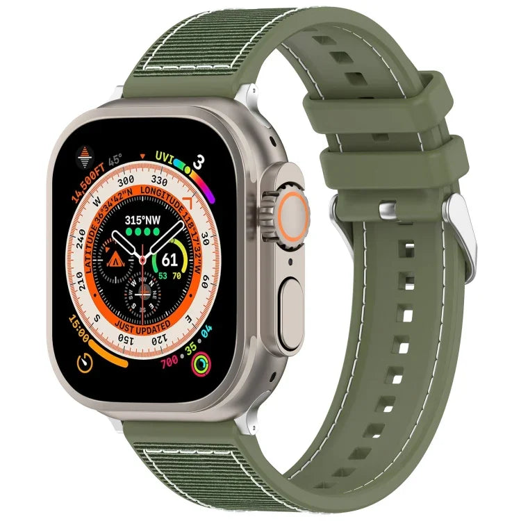 سوار ساعة سيليكون مضفر من النايلون الهجين مع مشبك عادي، لـ Apple Watch مقاس 42مم، لـ Apple Watch مقاس 38مم
