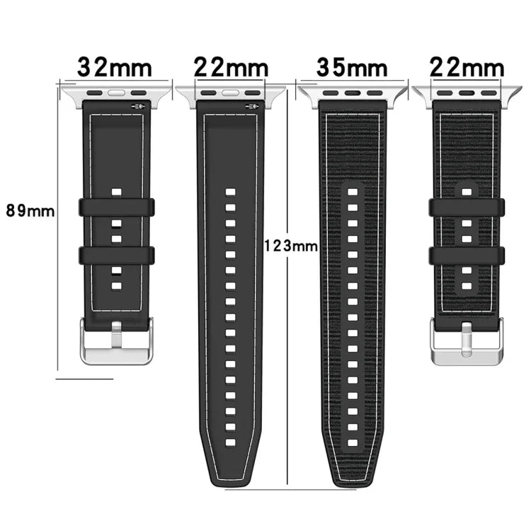سوار ساعة سيليكون مضفر من النايلون الهجين مع مشبك عادي، لـ Apple Watch مقاس 42مم، لـ Apple Watch مقاس 38مم