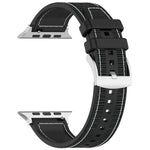 سوار ساعة سيليكون مضفر من النايلون الهجين مع مشبك رسمي، لـ Apple Watch مقاس 42مم، لـ Apple Watch مقاس 38مم