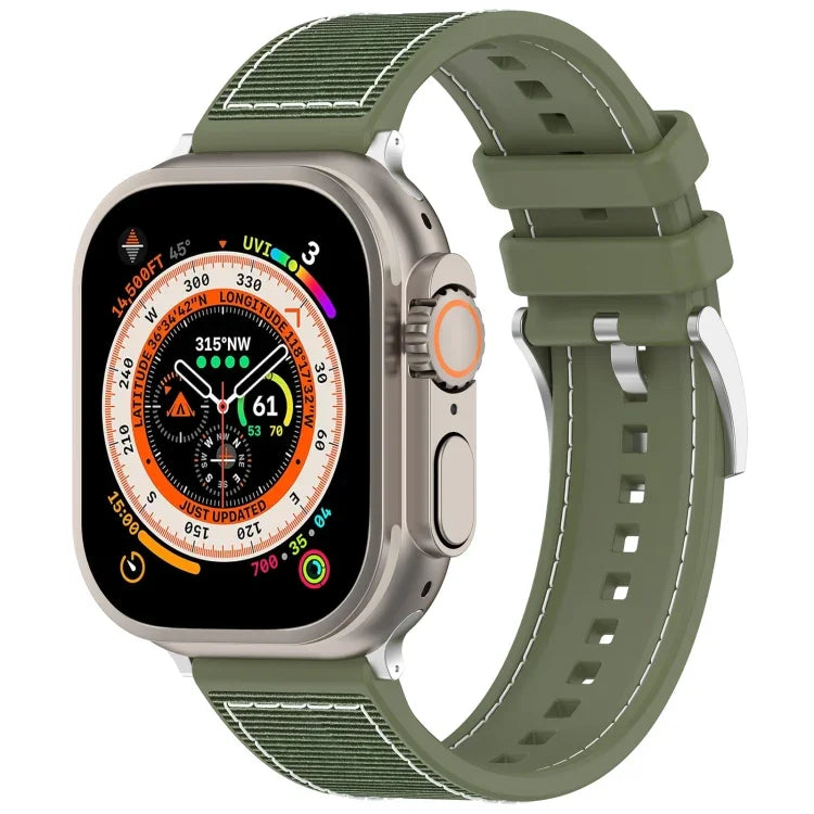 سوار ساعة سيليكون مضفر من النايلون الهجين مع مشبك رسمي، لـ Apple Watch مقاس 42مم، لـ Apple Watch مقاس 38مم