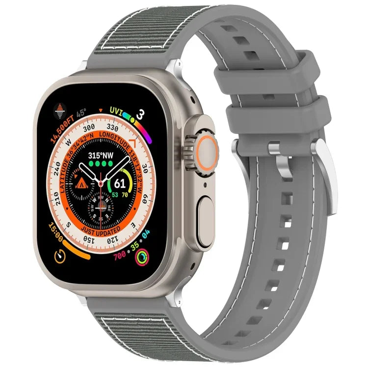 سوار ساعة سيليكون مضفر من النايلون الهجين مع مشبك رسمي، لـ Apple Watch مقاس 42مم، لـ Apple Watch مقاس 38مم