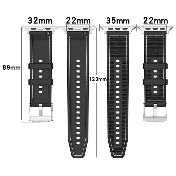 سوار ساعة سيليكون مضفر من النايلون الهجين مع مشبك رسمي، لـ Apple Watch مقاس 42مم، لـ Apple Watch مقاس 38مم