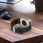 سوار ساعة سيليكون مضفر من النايلون الهجين مع مشبك رسمي، لـ Apple Watch مقاس 42مم، لـ Apple Watch مقاس 38مم