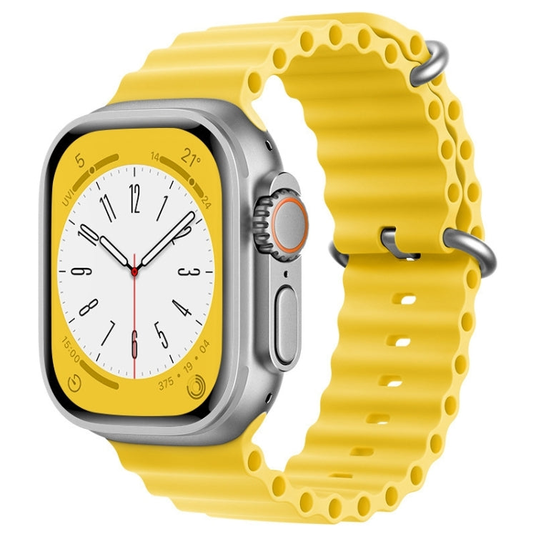 ZGA Ocean Silicone Watch Band, For Apple Watch Series 10 46mm, For Apple Watch Series 10 42mm, For Apple Watch SE 2023 44mm, For Apple Watch Ultra 2 49mm, For Apple Watch Series 9 45mm, For Apple Watch Ultra 49mm, For Apple Watch Series 8 45mm         ...