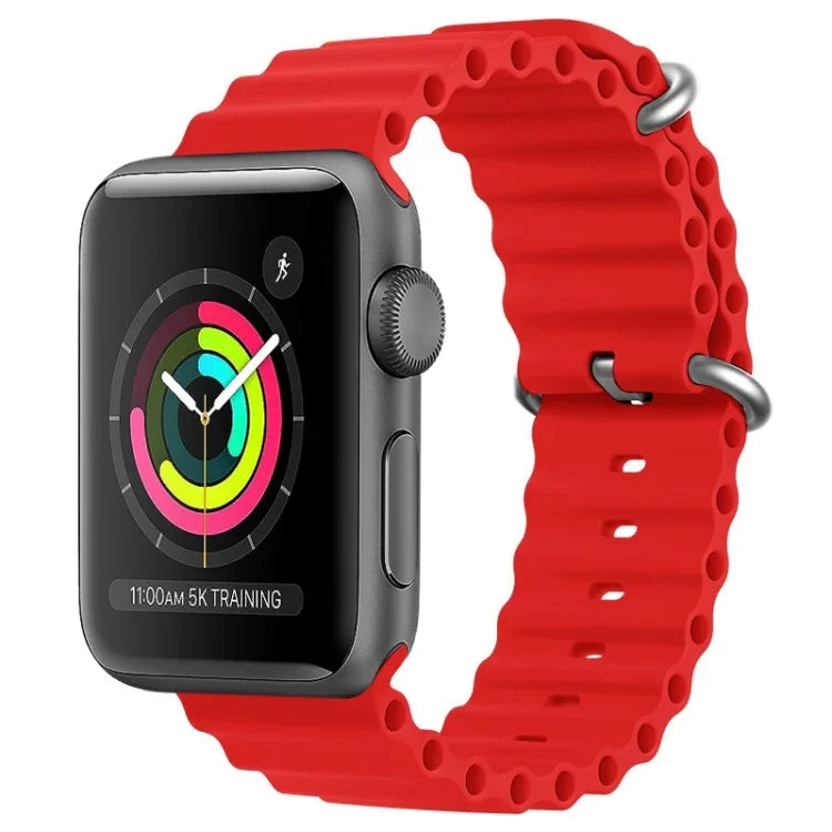 سوار ساعة سيليكون ZGA Ocean، لسلسلة Apple Watch 4 مقاس 44مم، لسلسلة Apple Watch 3 مقاس 42مم، لسلسلة Apple Watch 2 مقاس 42مم، لـ Apple Watch مقاس 42مم
