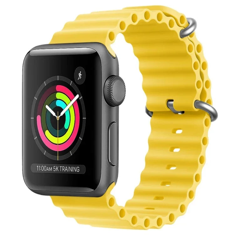 سوار ساعة سيليكون ZGA Ocean، لسلسلة Apple Watch 4 مقاس 44مم، لسلسلة Apple Watch 3 مقاس 42مم، لسلسلة Apple Watch 2 مقاس 42مم، لـ Apple Watch مقاس 42مم