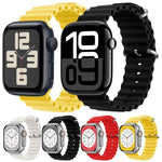 سوار ساعة سيليكون ZGA Ocean، لسلسلة Apple Watch 4 مقاس 44مم، لسلسلة Apple Watch 3 مقاس 42مم، لسلسلة Apple Watch 2 مقاس 42مم، لـ Apple Watch مقاس 42مم