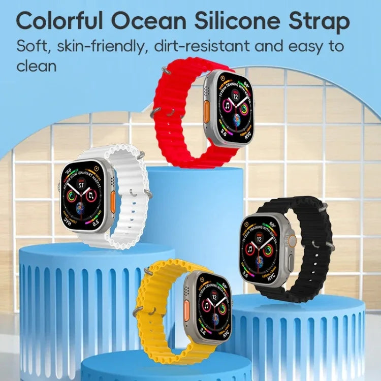 سوار ساعة سيليكون ZGA Ocean، لسلسلة Apple Watch 4 مقاس 44مم، لسلسلة Apple Watch 3 مقاس 42مم، لسلسلة Apple Watch 2 مقاس 42مم، لـ Apple Watch مقاس 42مم