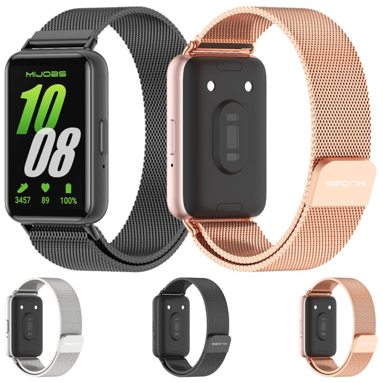 سوار ساعة معدني مغناطيسي Mijobs ميلانيزي، لـ Samsung Galaxy Fit 3