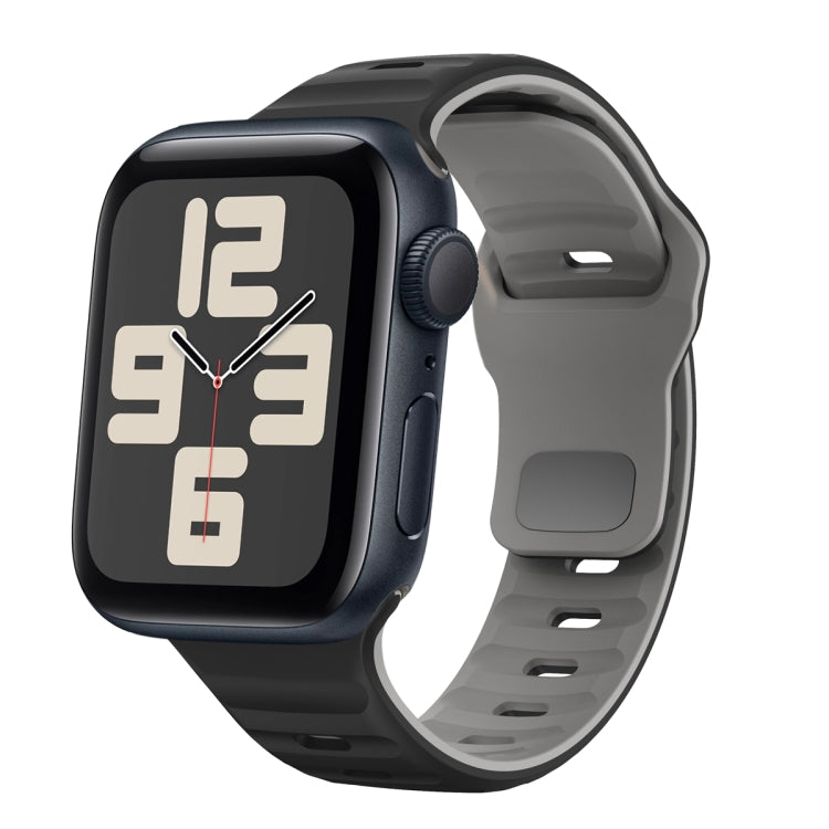 سوار ساعة سيليكون بقفل عكسي بنمط الموجة، لسلسلة Apple Watch 10 مقاس 46 مم، لسلسلة Apple Watch 10 مقاس 42 مم، لسلسلة Apple Watch SE 2023 مقاس 44 مم، لسلسلة Apple Watch SE 2023 مقاس 40 مم