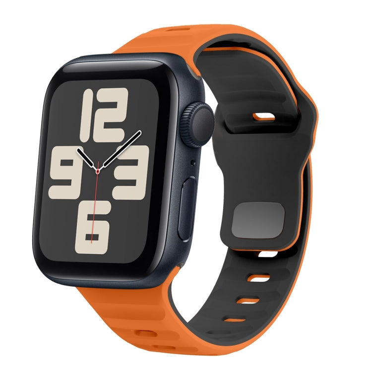سوار ساعة سيليكون بقفل عكسي بنمط الموجة، لسلسلة Apple Watch 10 مقاس 46 مم، لسلسلة Apple Watch 10 مقاس 42 مم، لسلسلة Apple Watch SE 2023 مقاس 44 مم، لسلسلة Apple Watch SE 2023 مقاس 40 مم