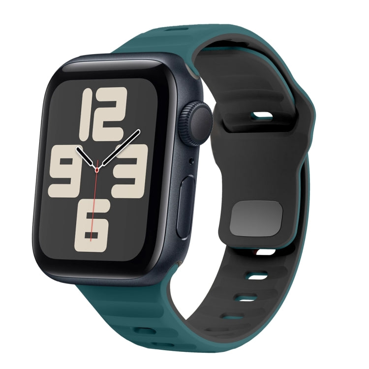 سوار ساعة سيليكون بقفل عكسي بنمط الموجة، لسلسلة Apple Watch 10 مقاس 46 مم، لسلسلة Apple Watch 10 مقاس 42 مم، لسلسلة Apple Watch SE 2023 مقاس 44 مم، لسلسلة Apple Watch SE 2023 مقاس 40 مم