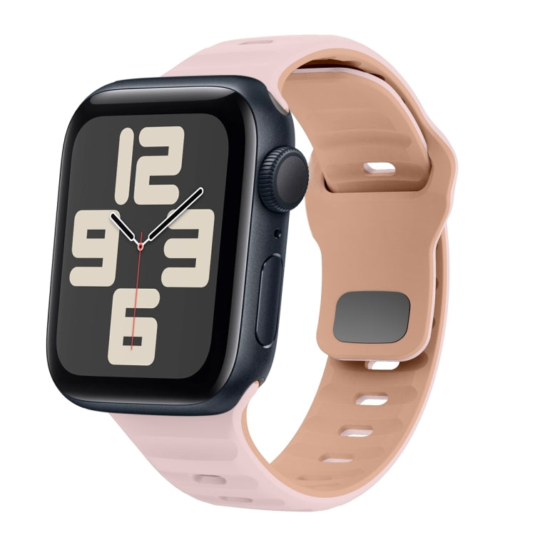 سوار ساعة سيليكون بقفل عكسي بنمط الموجة، لسلسلة Apple Watch 10 مقاس 46 مم، لسلسلة Apple Watch 10 مقاس 42 مم، لسلسلة Apple Watch SE 2023 مقاس 44 مم، لسلسلة Apple Watch SE 2023 مقاس 40 مم
