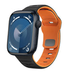 سوار ساعة سيليكون بقفل عكسي بنمط الموجة، لسلسلة Apple Watch Ultra 2 مقاس 49 مم، لسلسلة Apple Watch 9 مقاس 45 مم، لسلسلة Apple Watch 9 مقاس 41 مم، لسلسلة Apple Watch Ultra مقاس 49 مم