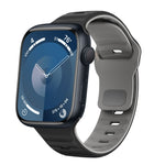 سوار ساعة سيليكون بقفل عكسي بنمط الموجة، لسلسلة Apple Watch Ultra 2 مقاس 49 مم، لسلسلة Apple Watch 9 مقاس 45 مم، لسلسلة Apple Watch 9 مقاس 41 مم، لسلسلة Apple Watch Ultra مقاس 49 مم