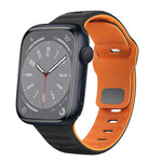 سوار ساعة سيليكون بقفل عكسي بنمط الموجة، لسلسلة Apple Watch 8 مقاس 41 مم، لسلسلة Apple Watch 8 مقاس 45 مم، لسلسلة Apple Watch SE 2022 مقاس 40 مم، لسلسلة Apple Watch SE 2022 مقاس 44 مم