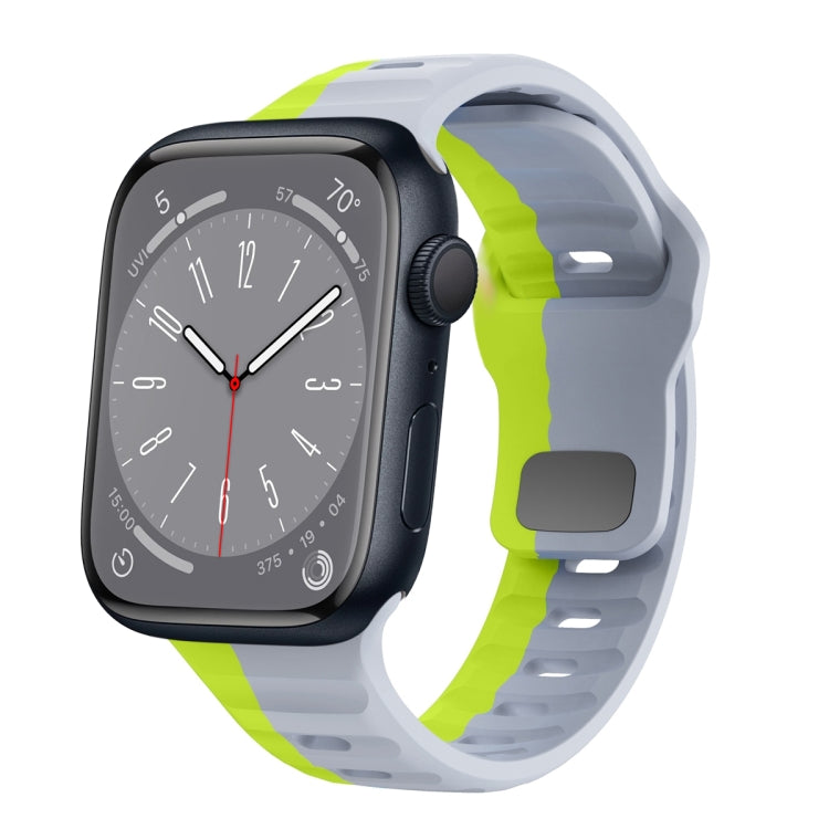 سوار ساعة سيليكون بقفل عكسي بنمط الموجة، لسلسلة Apple Watch 8 مقاس 41 مم، لسلسلة Apple Watch 8 مقاس 45 مم، لسلسلة Apple Watch SE 2022 مقاس 40 مم، لسلسلة Apple Watch SE 2022 مقاس 44 مم