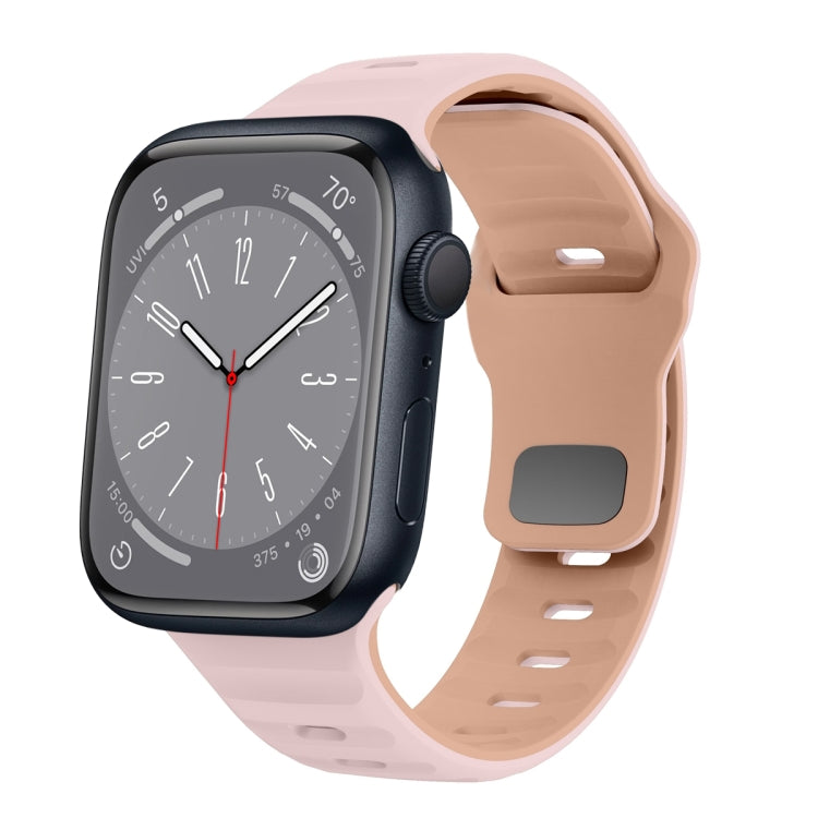 سوار ساعة سيليكون بقفل عكسي بنمط الموجة، لسلسلة Apple Watch 8 مقاس 41 مم، لسلسلة Apple Watch 8 مقاس 45 مم، لسلسلة Apple Watch SE 2022 مقاس 40 مم، لسلسلة Apple Watch SE 2022 مقاس 44 مم