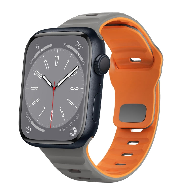 سوار ساعة سيليكون بقفل عكسي بنمط الموجة، لسلسلة Apple Watch 8 مقاس 41 مم، لسلسلة Apple Watch 8 مقاس 45 مم، لسلسلة Apple Watch SE 2022 مقاس 40 مم، لسلسلة Apple Watch SE 2022 مقاس 44 مم