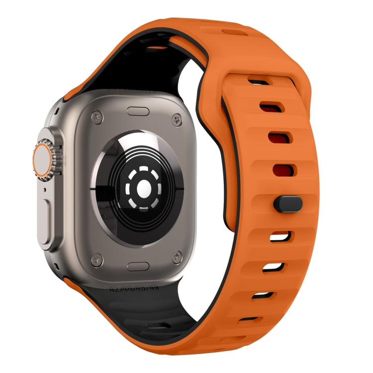 سوار ساعة سيليكون بقفل عكسي بنمط الموجة، لسلسلة Apple Watch 7 مقاس 41 مم، لسلسلة Apple Watch 7 مقاس 45 مم، لسلسلة Apple Watch SE مقاس 40 مم، لسلسلة Apple Watch SE مقاس 44 مم
