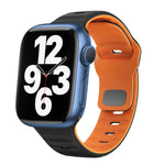 سوار ساعة سيليكون بقفل عكسي بنمط الموجة، لسلسلة Apple Watch 7 مقاس 41 مم، لسلسلة Apple Watch 7 مقاس 45 مم، لسلسلة Apple Watch SE مقاس 40 مم، لسلسلة Apple Watch SE مقاس 44 مم