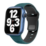 سوار ساعة سيليكون بقفل عكسي بنمط الموجة، لسلسلة Apple Watch 7 مقاس 41 مم، لسلسلة Apple Watch 7 مقاس 45 مم، لسلسلة Apple Watch SE مقاس 40 مم، لسلسلة Apple Watch SE مقاس 44 مم