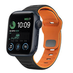سوار ساعة سيليكون بقفل عكسي بنمط الموجة، لسلسلة Apple Watch 7 مقاس 41 مم، لسلسلة Apple Watch 7 مقاس 45 مم، لسلسلة Apple Watch SE مقاس 40 مم، لسلسلة Apple Watch SE مقاس 44 مم