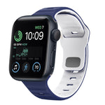 سوار ساعة سيليكون بقفل عكسي بنمط الموجة، لسلسلة Apple Watch 7 مقاس 41 مم، لسلسلة Apple Watch 7 مقاس 45 مم، لسلسلة Apple Watch SE مقاس 40 مم، لسلسلة Apple Watch SE مقاس 44 مم