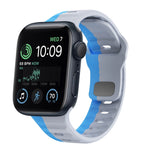 سوار ساعة سيليكون بقفل عكسي بنمط الموجة، لسلسلة Apple Watch 7 مقاس 41 مم، لسلسلة Apple Watch 7 مقاس 45 مم، لسلسلة Apple Watch SE مقاس 40 مم، لسلسلة Apple Watch SE مقاس 44 مم