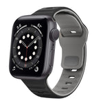 سوار ساعة سيليكون بقفل عكسي بنمط الموجة، لسلسلة Apple Watch 6 مقاس 40 مم، لسلسلة Apple Watch 6 مقاس 44 مم، لسلسلة Apple Watch 5 مقاس 44 مم، لسلسلة Apple Watch 5 مقاس 40 مم